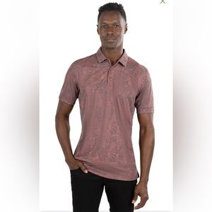 NWT Travis Mathew Golf Moonrise Mauve/Gray Short Sleeve Polo Shirt. Size Large
